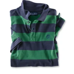 Poloshirt Mit Regattastreifen In Blau Und Grün