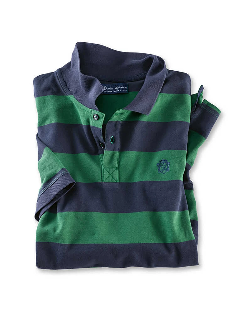 Poloshirt Mit Regattastreifen In Blau Und Grün 1 Poloshirt Mit Regattastreifen In Blau Und Grün