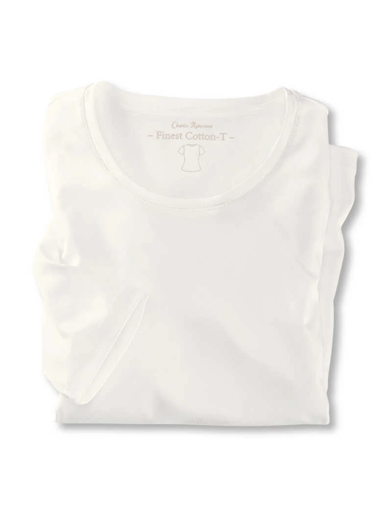 Luxus-Basic-Shirt In Beige Aus Jersey 1 Luxus-Basic-Shirt In Beige Aus Jersey