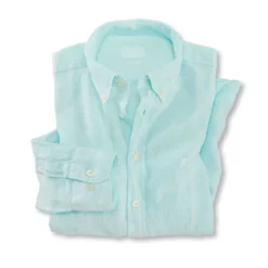 Fred Perry Verkaufsgeschäft 6 Lässiges Leinenhemd In Mint