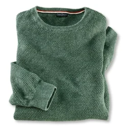 Leinenpullover Mit Schöner Struktur In Grün
