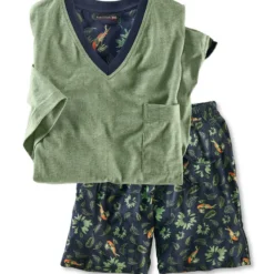 Shorty-Pyjama 'Leaves And Parrots'