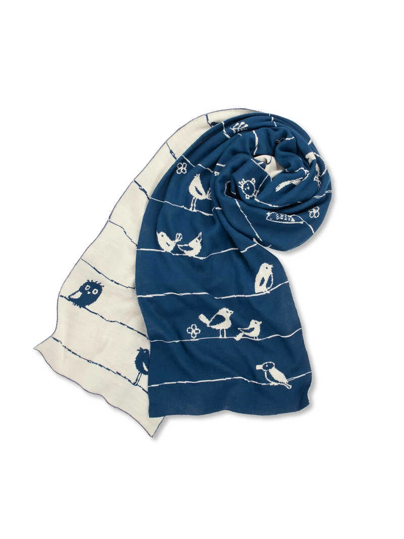 Zweifarbiger Schal 'Birds On A Wire' 1 Zweifarbiger Schal 'Birds On A Wire'