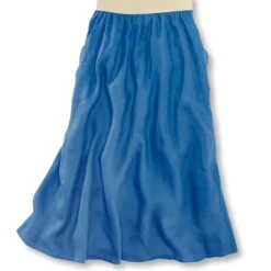 Leinenrock Mit Großen Taschen In Blau