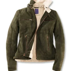 Damen-Lederjacke Im Bikerstil