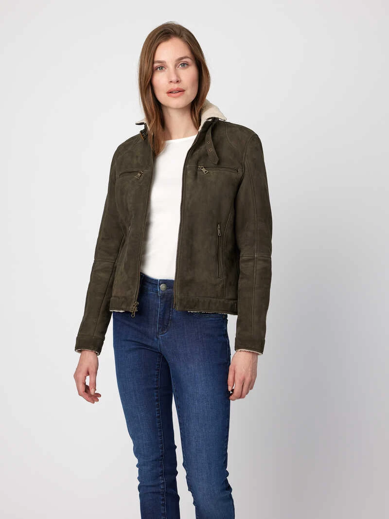 Damen-Lederjacke Im Bikerstil 2 Damen-Lederjacke Im Bikerstil – Bild 2